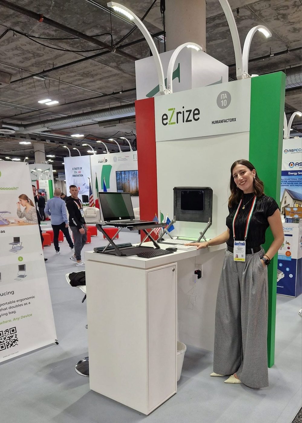 Federica Masci at the eZrize booth, CES Las Vegas 2024