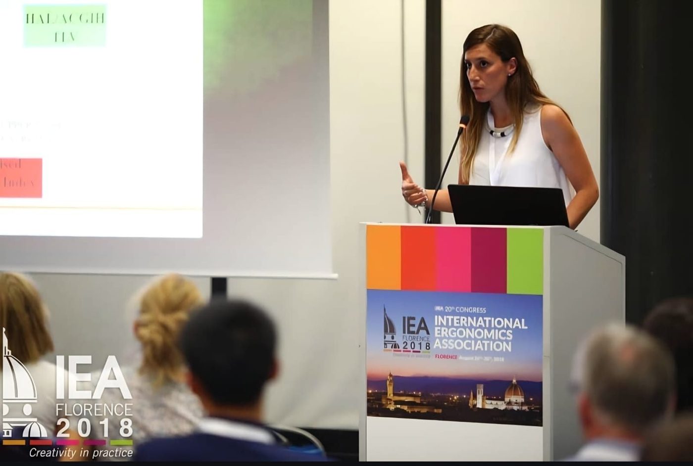 Federica Masci speaking at the IEA Congress 2018, Florence